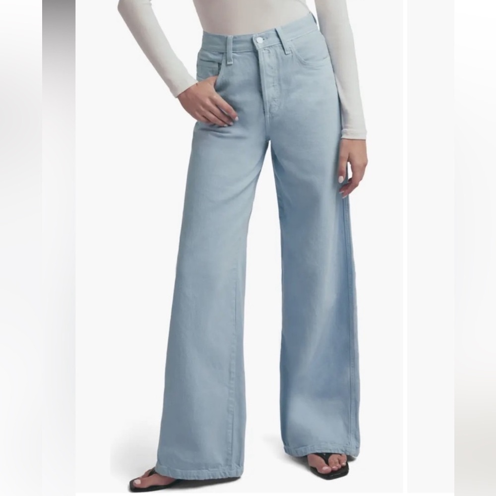 Favorite Daughter High Rise Blue Jeans Wide Leg